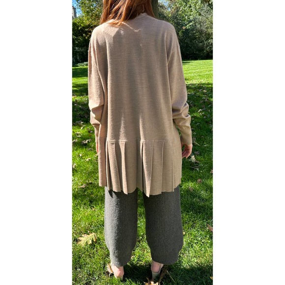 Lauren Manoogian OS One Size Pleat Cardigan Camel Wool Baby Alpaca NWT - Picture 11 of 16